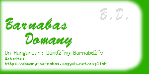 barnabas domany business card